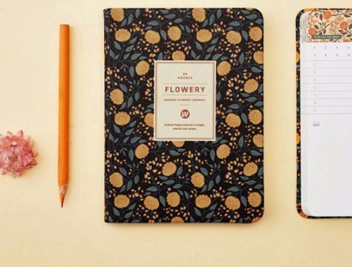 New Arrival Cute PU Leather Floral Flower Schedule Planner Notebook