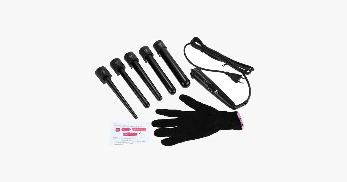Get Saloon like Look with Curling Wand Set and Heat Resistant Glove
