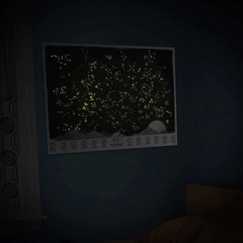 Astrological Glow in the Dark Map