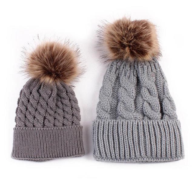 "Mommy & Me" Matching Faux Fur Beanies