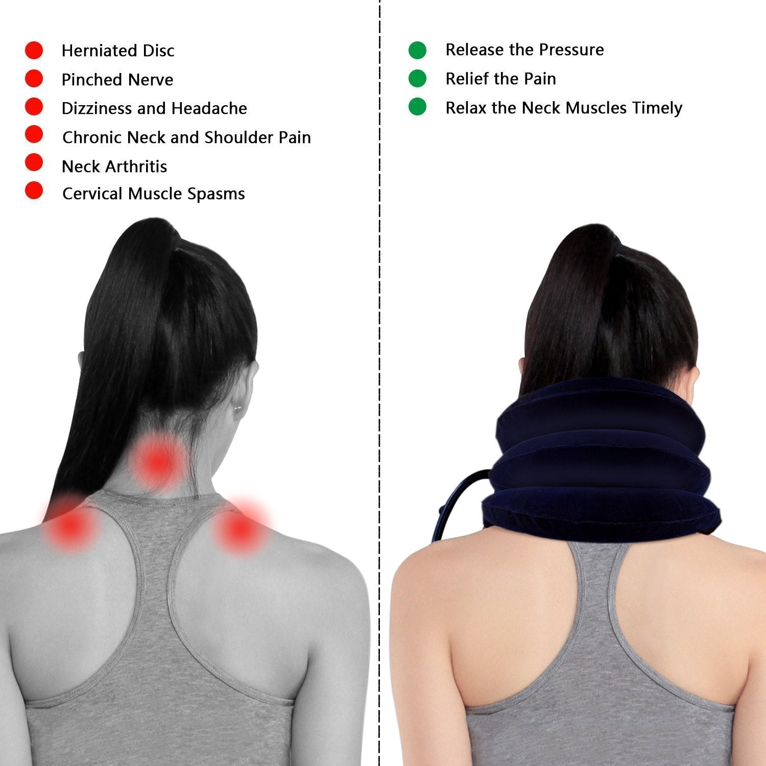 Expandable Pain-Relief Neck Pillow Collar