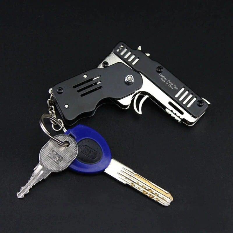 Keychain Foldable Rubber Band Gun