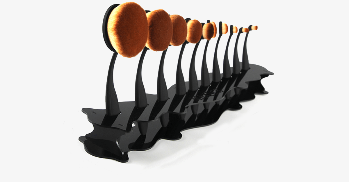 Useful Oval Brush Set Holder – Keep Your Makeup Brushes Organized