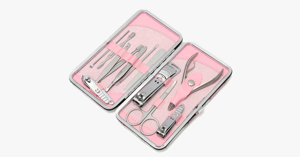 12 Piece Stainless Steel Professional Manicure Set