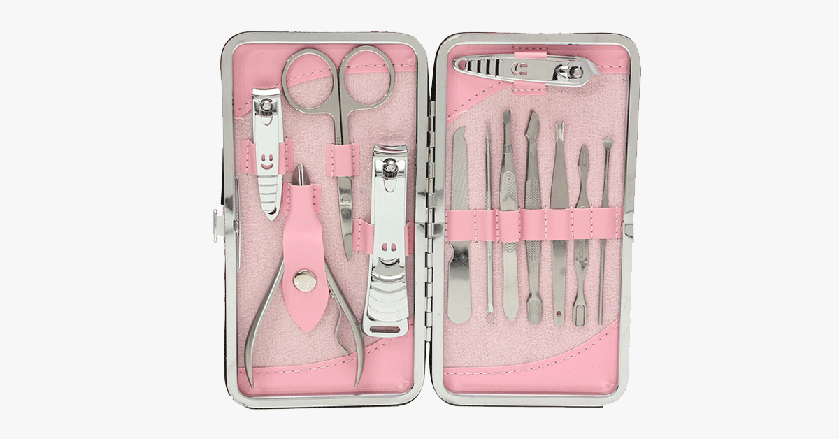 12 Piece Stainless Steel Professional Manicure Set