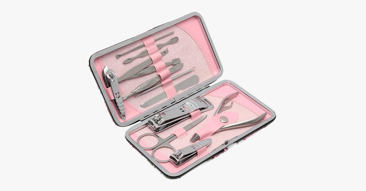 12 Piece Stainless Steel Professional Manicure Set