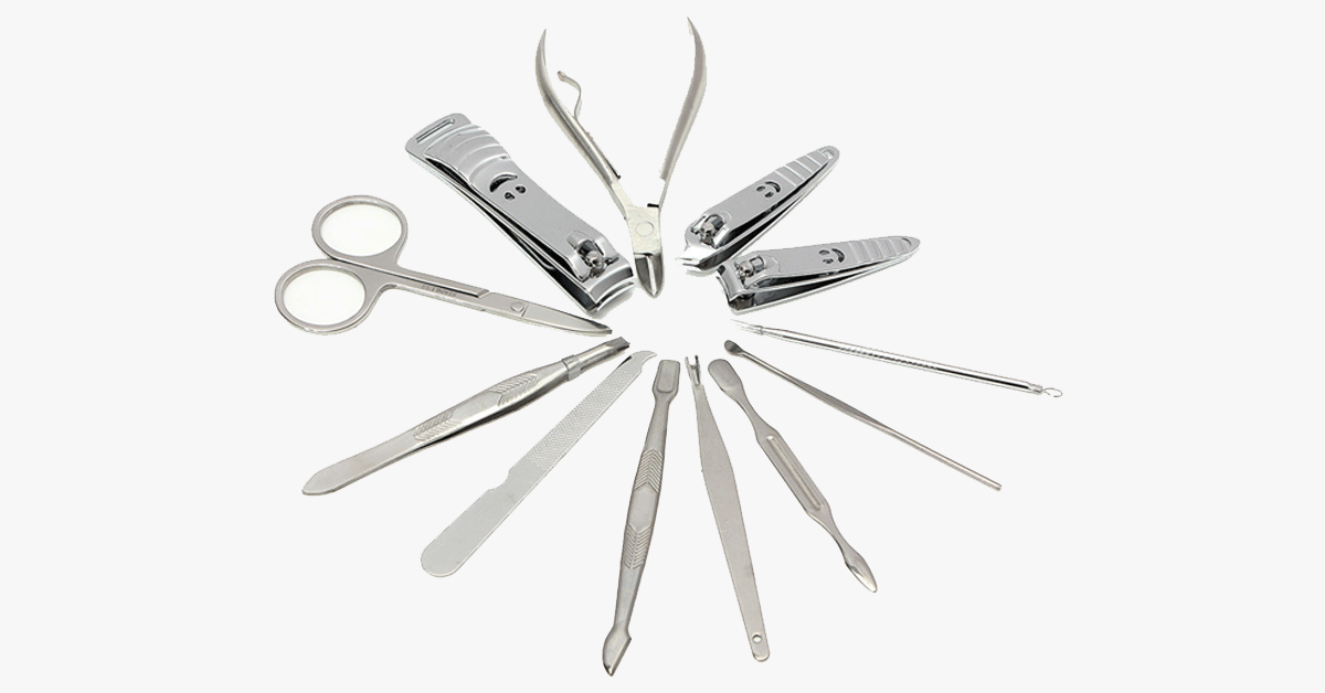 12 Piece Stainless Steel Professional Manicure Set