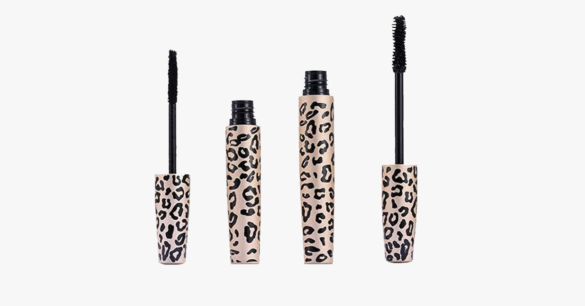 3D Transplanting Gel & Mascara in Leopard Print Bottle - Made with Natural Fibers - Water-resistant & Easy to Use