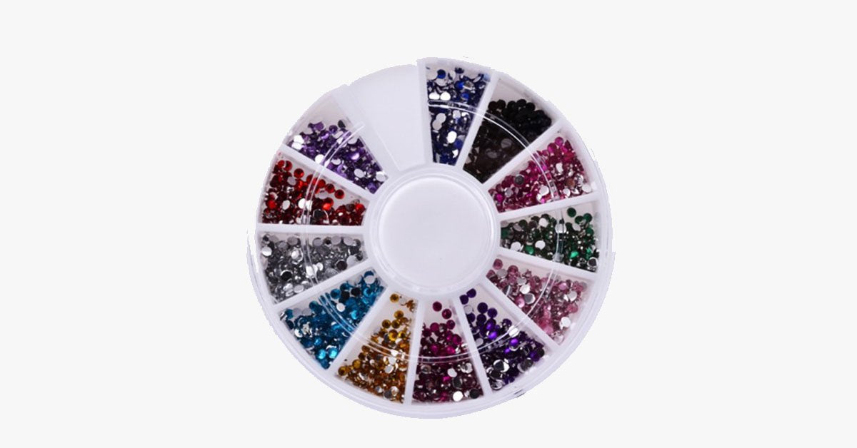 2400 Pieces of Rhinestones for Nail art Manicure in12 Color Wheel