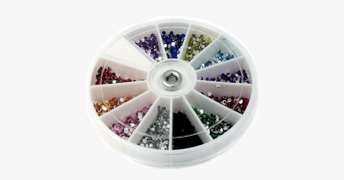 2400 Pieces of Rhinestones for Nail art Manicure in12 Color Wheel