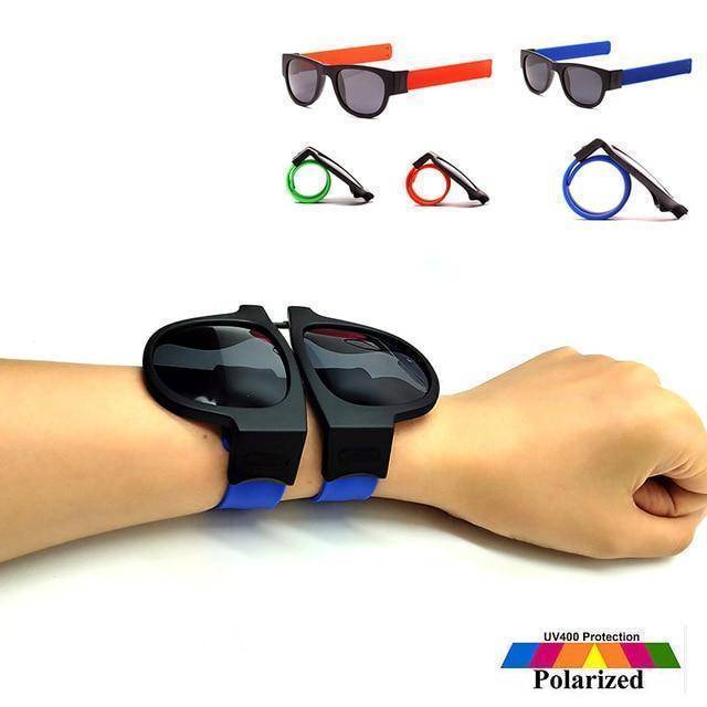 Slap Sunglasses Polarized Slappable Wrap Bracelet Sun Glasses Wristband Fold Shades