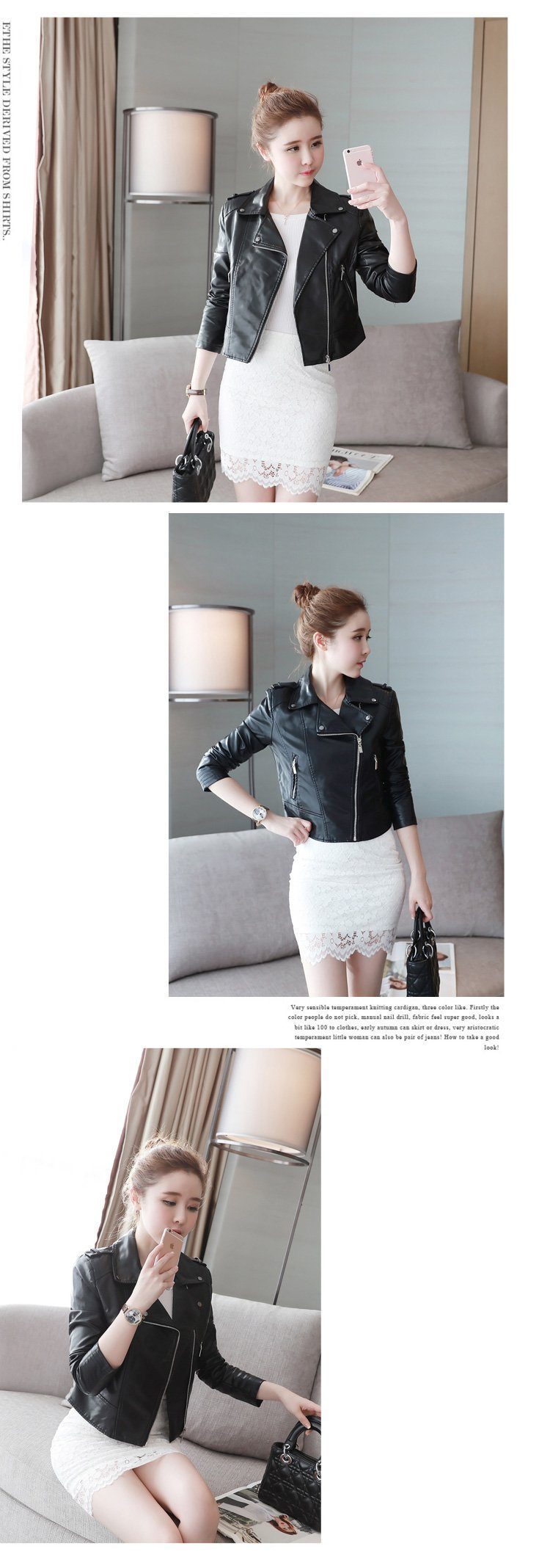 Pink Faux Leather Motorcycle Outwear