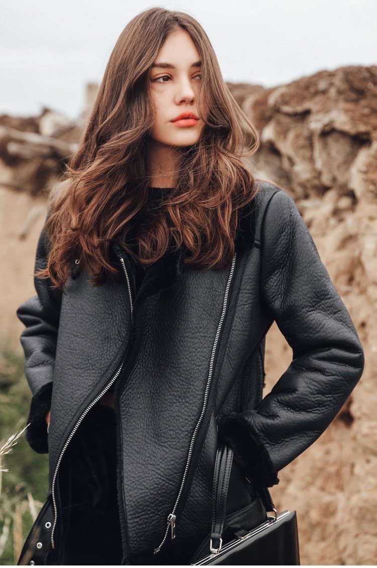 Winter Faux Sheepskin Leather Jacket