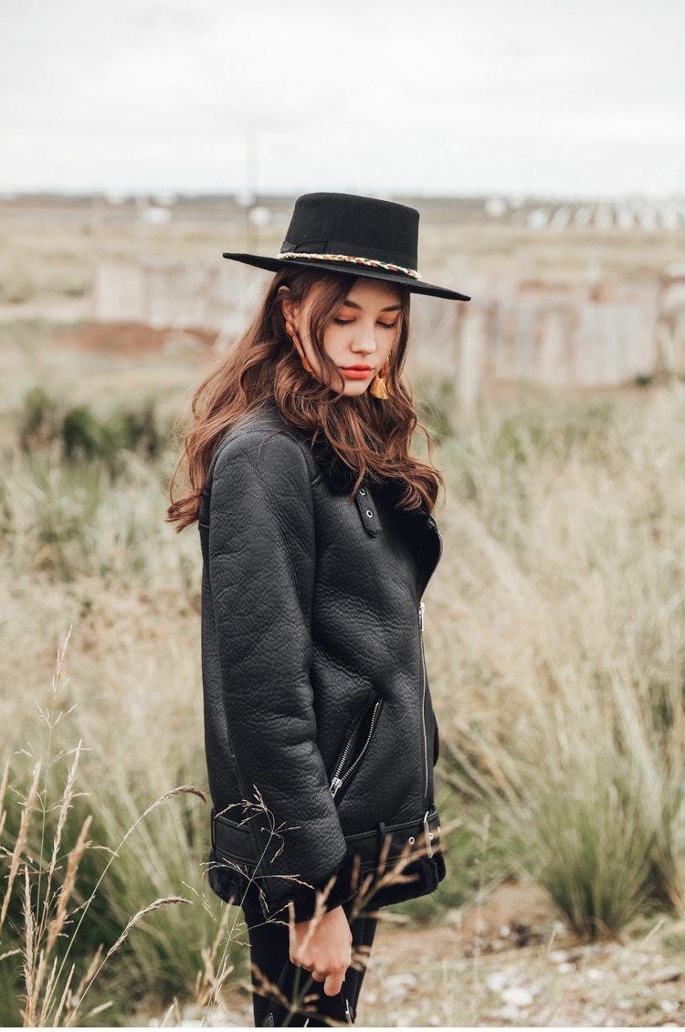 Winter Faux Sheepskin Leather Jacket