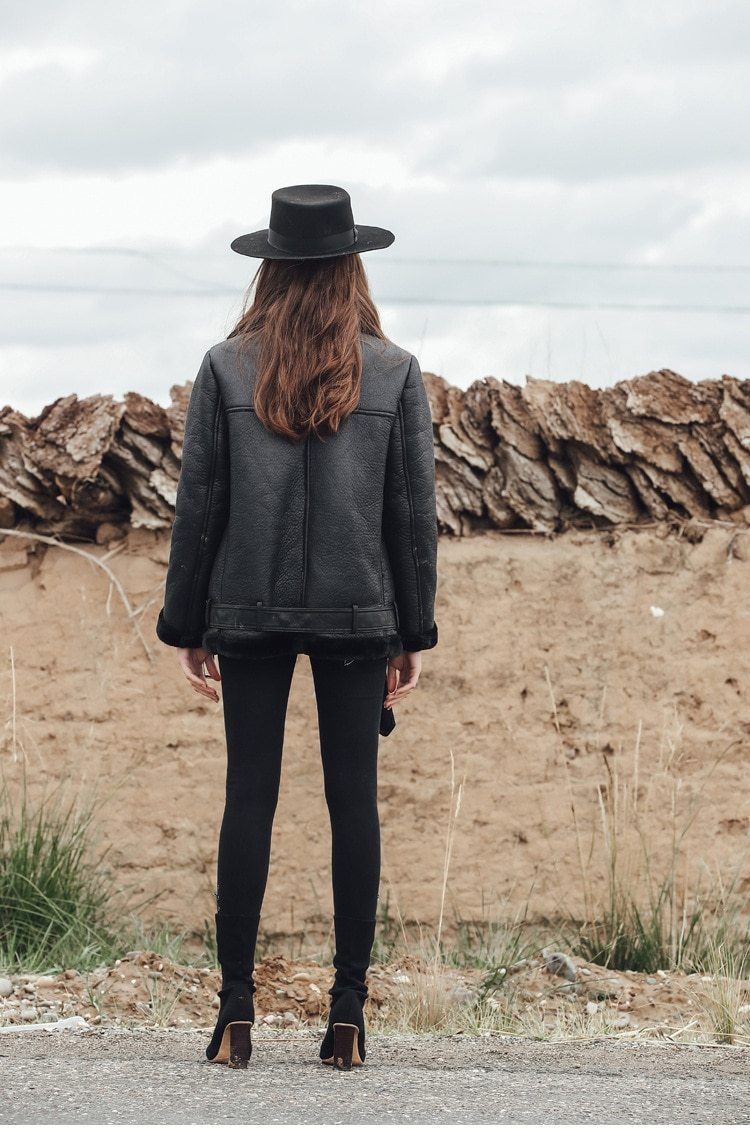 Winter Faux Sheepskin Leather Jacket