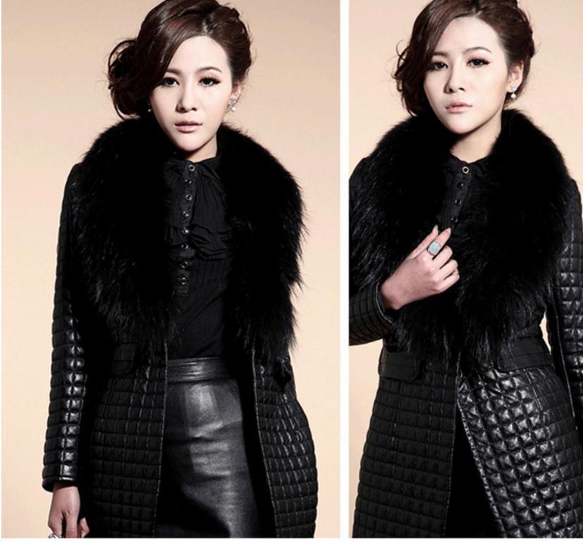 Long Section Fur Collar Leather Jackets