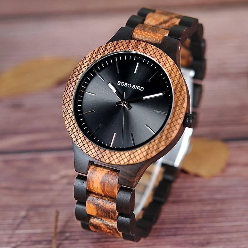 Wood Watch Quartz Mens