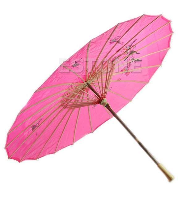 Art Deco Painted Parasol Umbrella