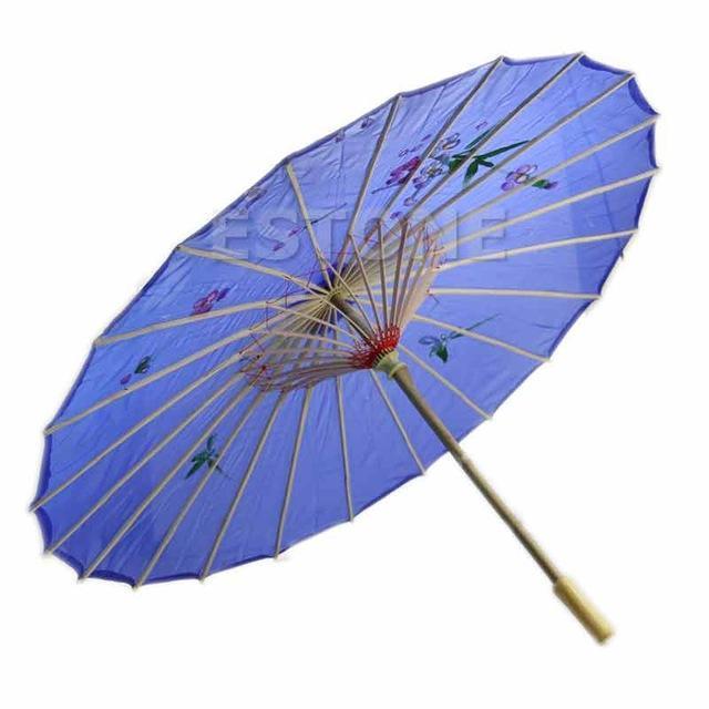 Art Deco Painted Parasol Umbrella