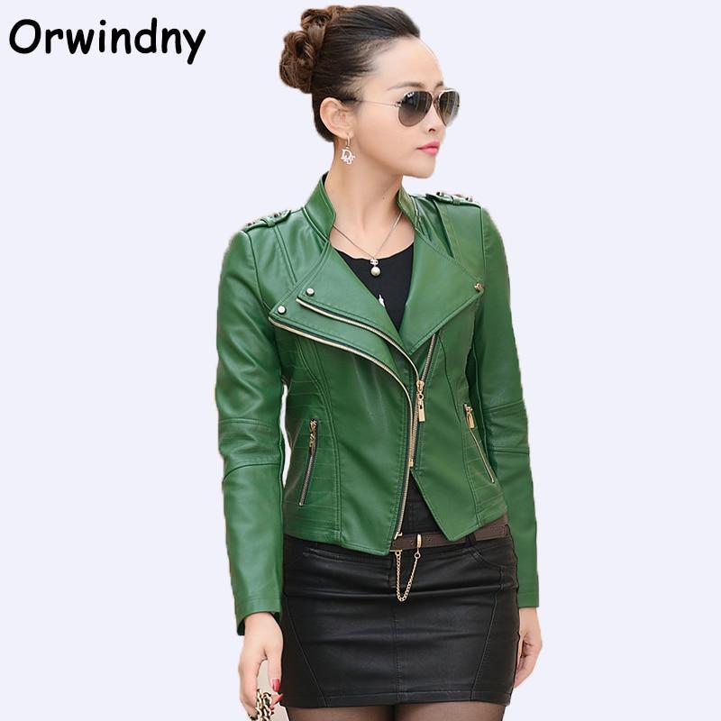 Orwindny Fashion Women Leather Jacket 2018