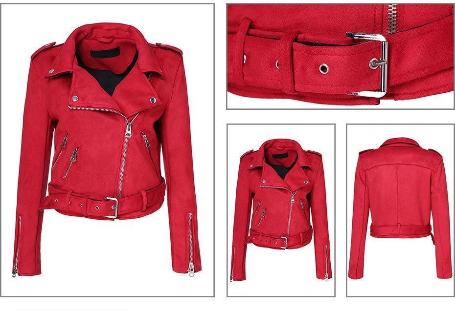 Down Colors Suede Faux Leather Jacket