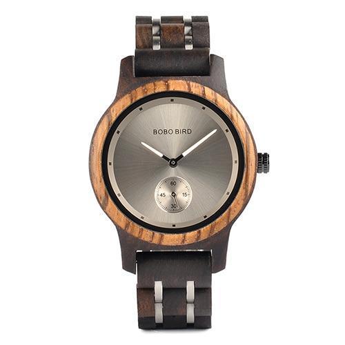 Wood and Metal Strap Watch, Quartz Watch in Wood Box
