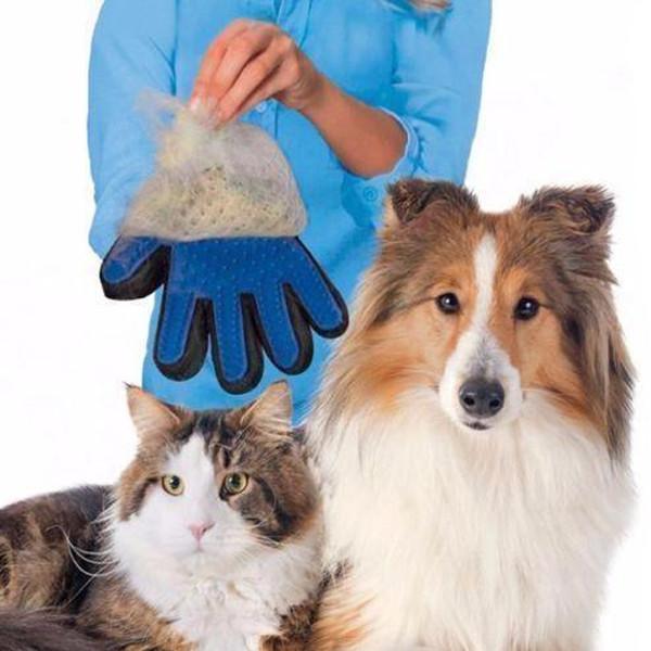 Pet Grooming Gloves - Hair Removing Mitts for Dogs and Cats