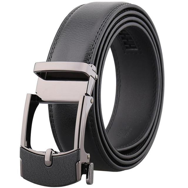 Mens Adjustable Buckle Mechanism Leather Belt