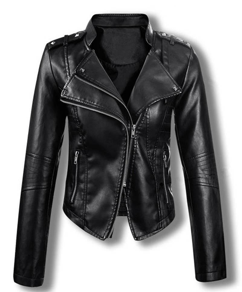 Uwback Faux Black  Leather Jacket