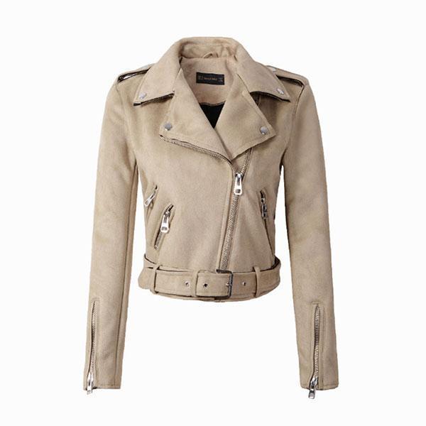 Down Colors Suede Faux Leather Jacket