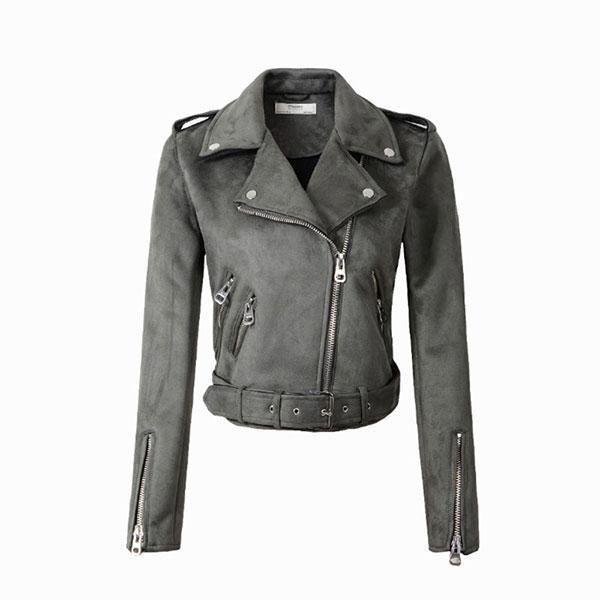 Down Colors Suede Faux Leather Jacket