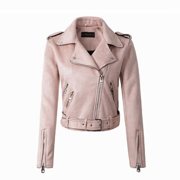 Down Colors Suede Faux Leather Jacket