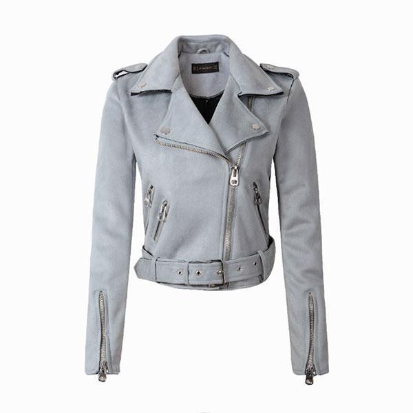Down Colors Suede Faux Leather Jacket