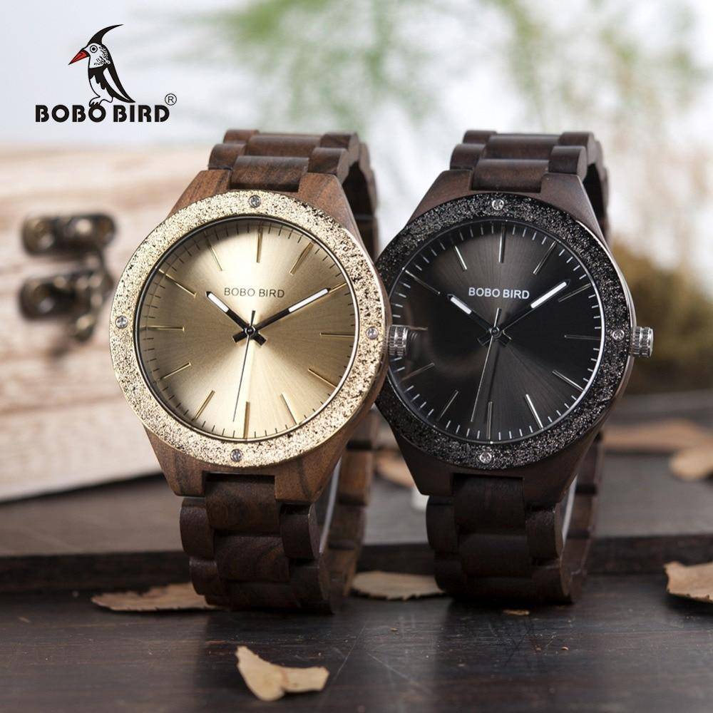 Mens Quartz Wooden Wristwatches Watch in Beautiful Wood Gift Box