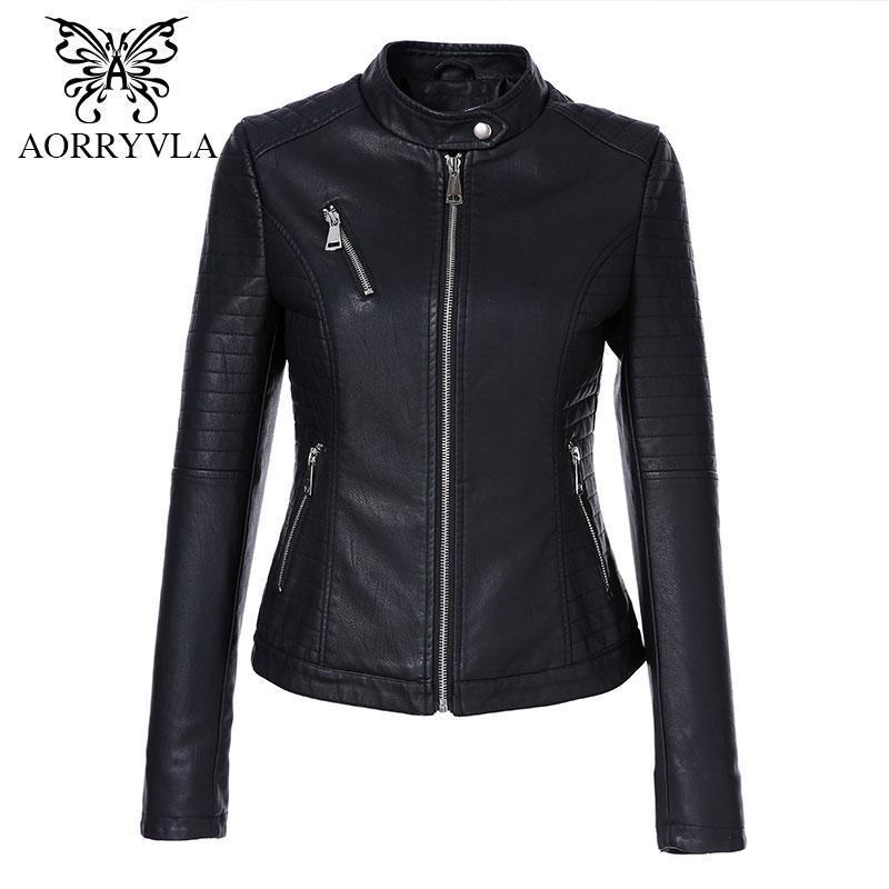 AORRYVLA 2018 New Autumn Women's Leather Jackets