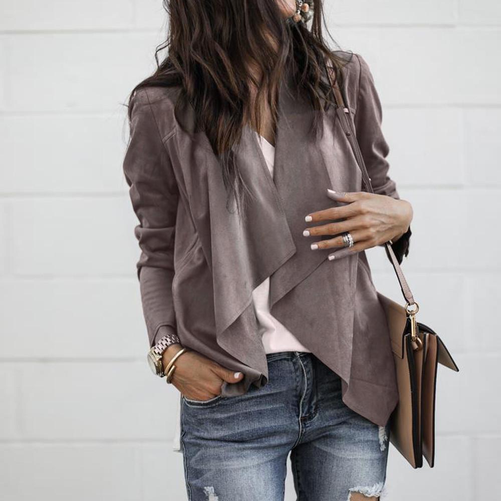 Women Long Sleeve Work Office Coat