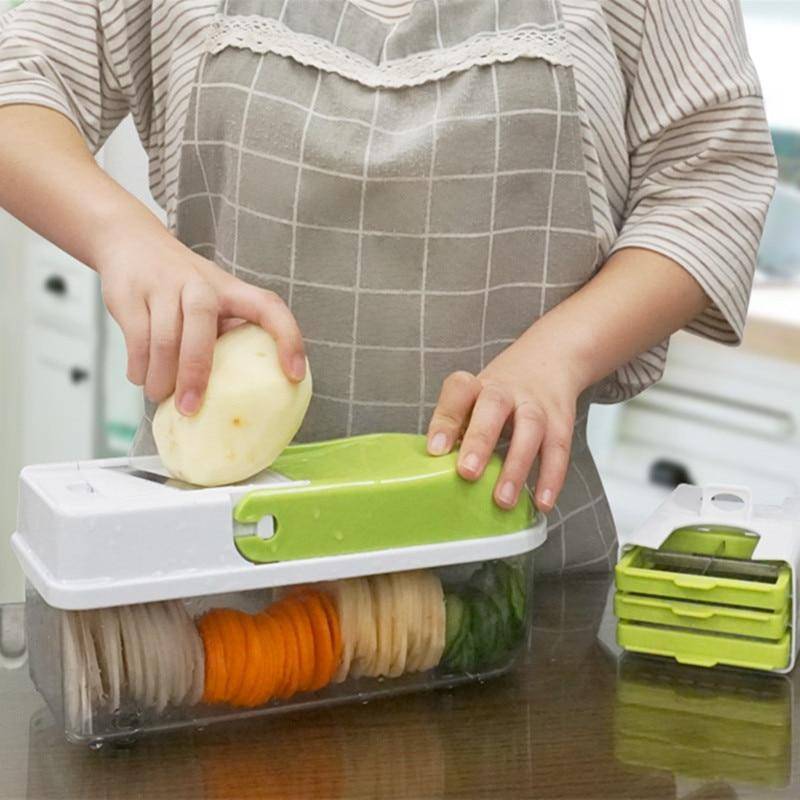Multifunction Vegetable Slicer with 8 Dicing Blades