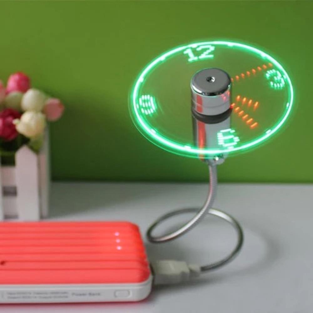 USB Mini Fan with LED Time