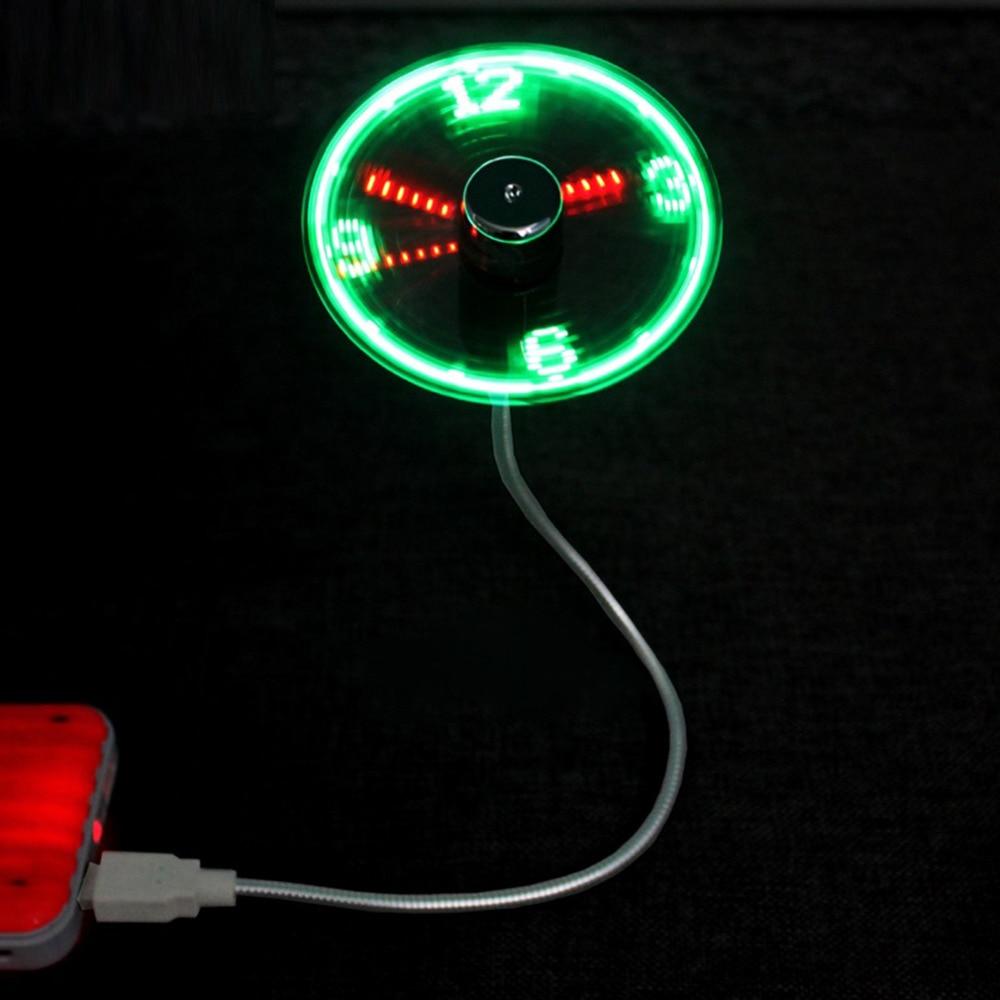 USB Mini Fan with LED Time