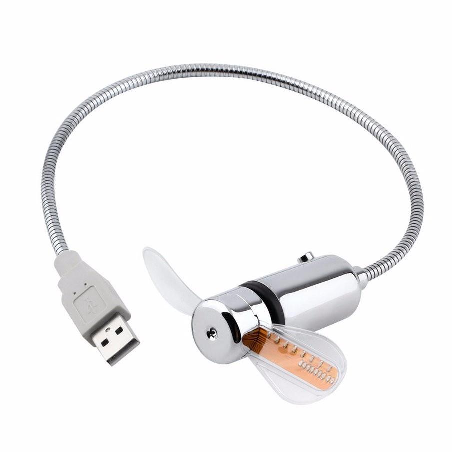 USB Mini Fan with LED Time