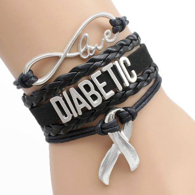 Womens Diabetic Medical Alert ID Bracelet - For Type 1 and Type 2 Diabetes