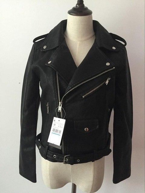 2018 Long Sleeve  Faux Soft Leather Jackets