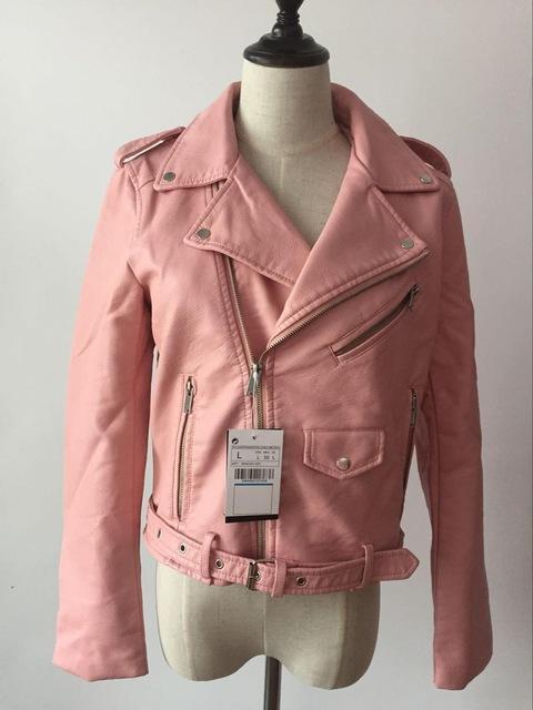 2018 Long Sleeve  Faux Soft Leather Jackets