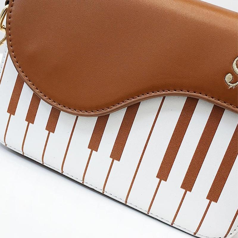 The Piano Music Notes Purse - Casual Shoulder Leather Handbag