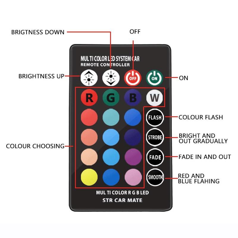 Multi-color Car LED Lights with Remote Control 194 168 501
