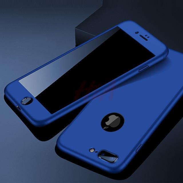 360 Full Protection Phone Case For iPhone With Front Glass Cover