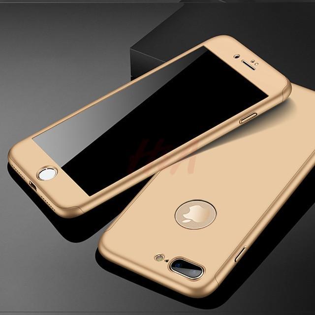 360 Full Protection Phone Case For iPhone With Front Glass Cover