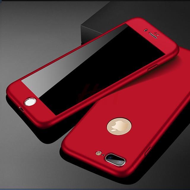 360 Full Protection Phone Case For iPhone With Front Glass Cover