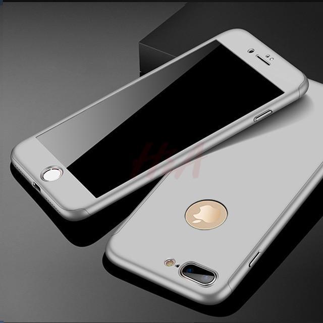 360 Full Protection Phone Case For iPhone With Front Glass Cover