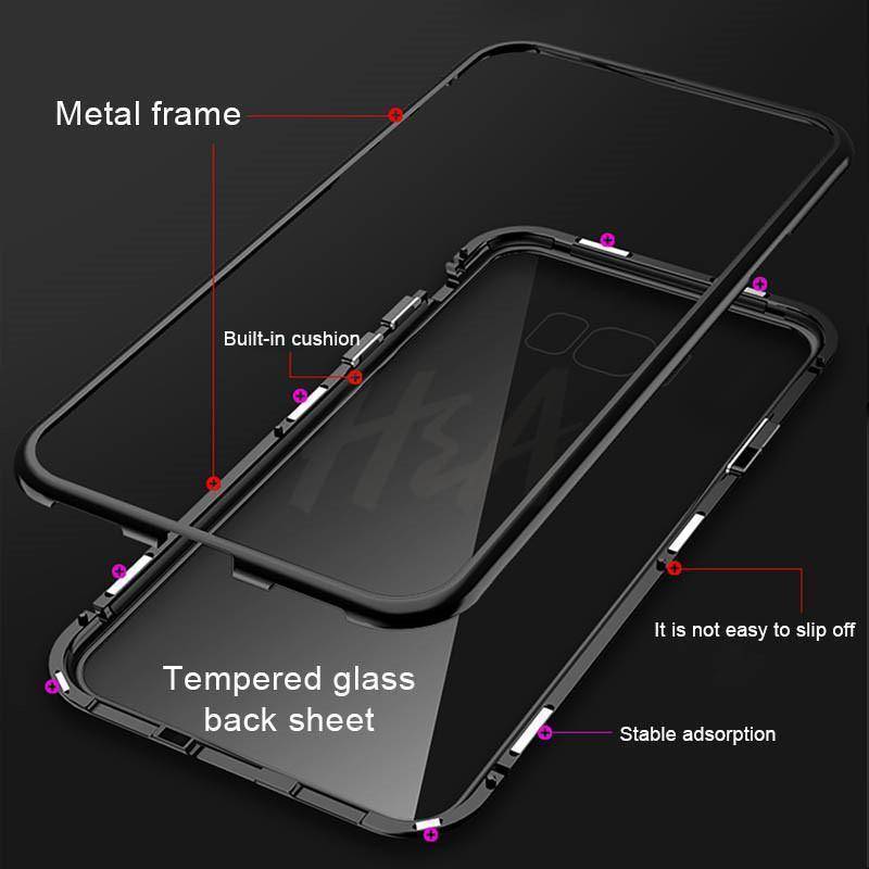 2019 New Magnetic Absorption Glass Cover Case for Samsung Galaxy S9 S8 Plus S7 Edge Note 9 8
